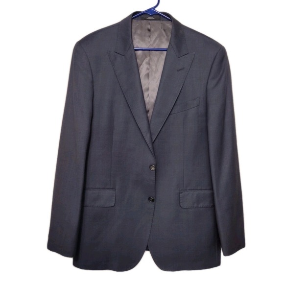 Ermenegildo Zegna Windowpane Sports Coat 42R Blue *Made in ITALY 100% Wool - Picture 3 of 7